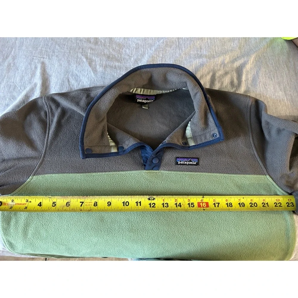 Patagonia Synchilla Snap-T Fleece Pullover Grey Green Mens Large
